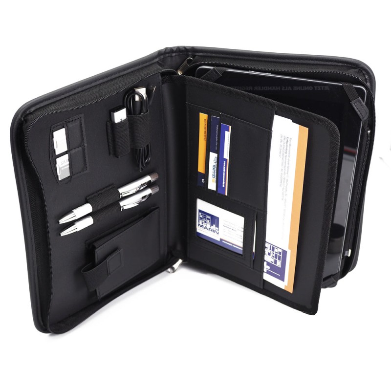 Tablet-Organizer A5 Tasche Hülle Mappe mit herausnehmbarem Tablet Halter schwarz